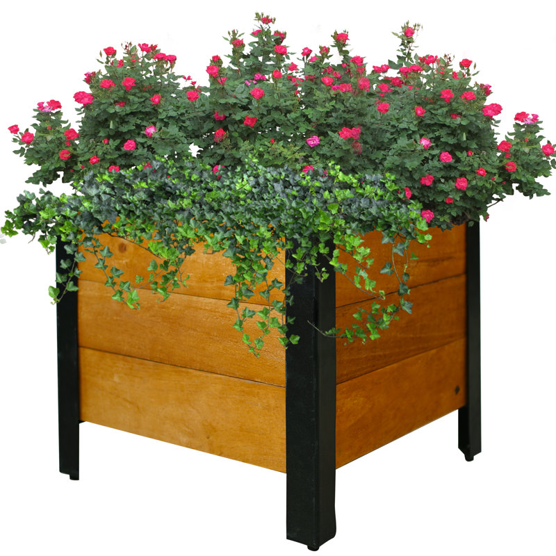 Lubaba Wood Raised Garden Bed, Red Brown