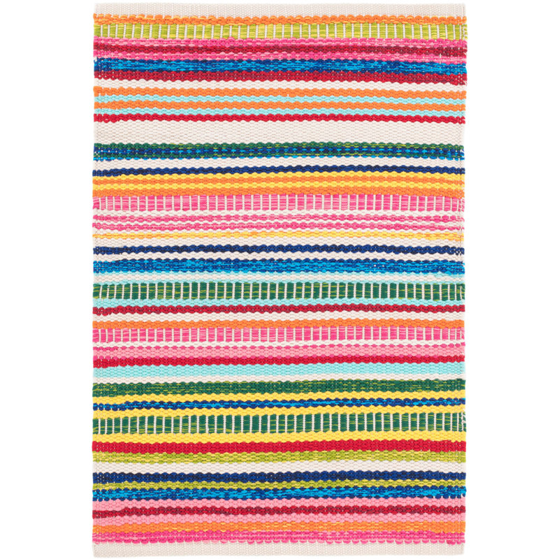 Bright Stripe Handwoven Indoor/Outdoor Rug, Rectangle 2' x 3'