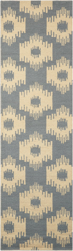 Biondi Geometric Handmade Flatweave Wool Slate Area Rug, Runner 2'3" x 8'