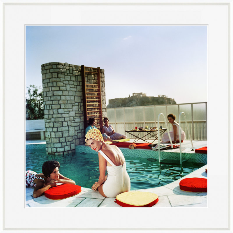 Penthouse Pool Print by Slim Aarons, Black, 43" H x 43" W x 1.5" D