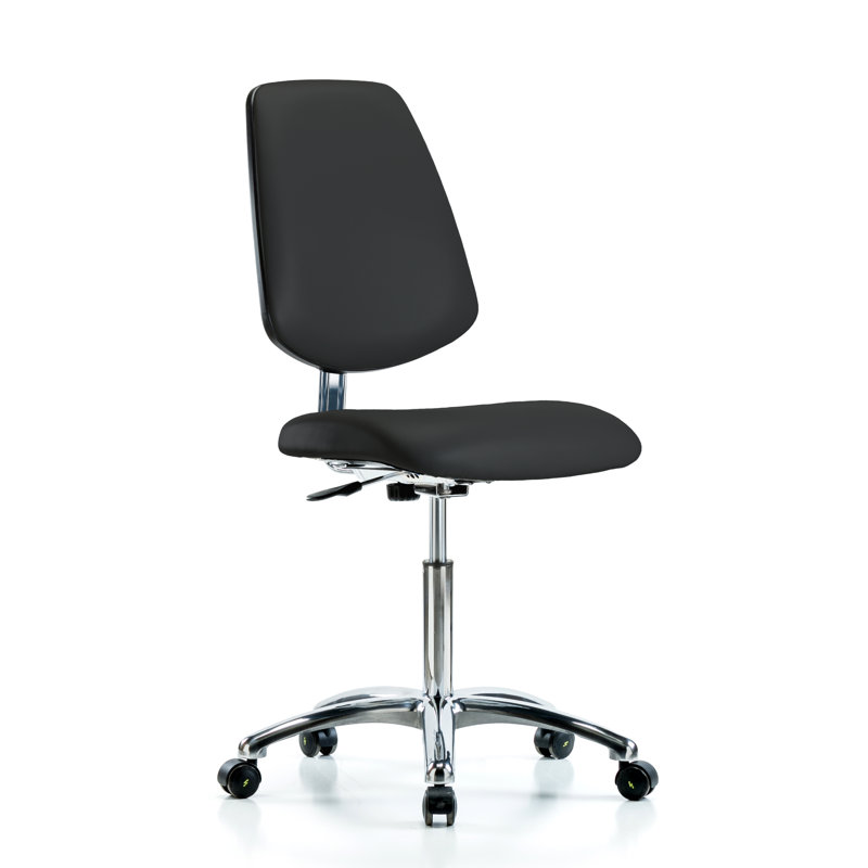 Blue Ridge Ergonomics Vinyl Task Chair, ESD Black Vinyl, ESD Casters