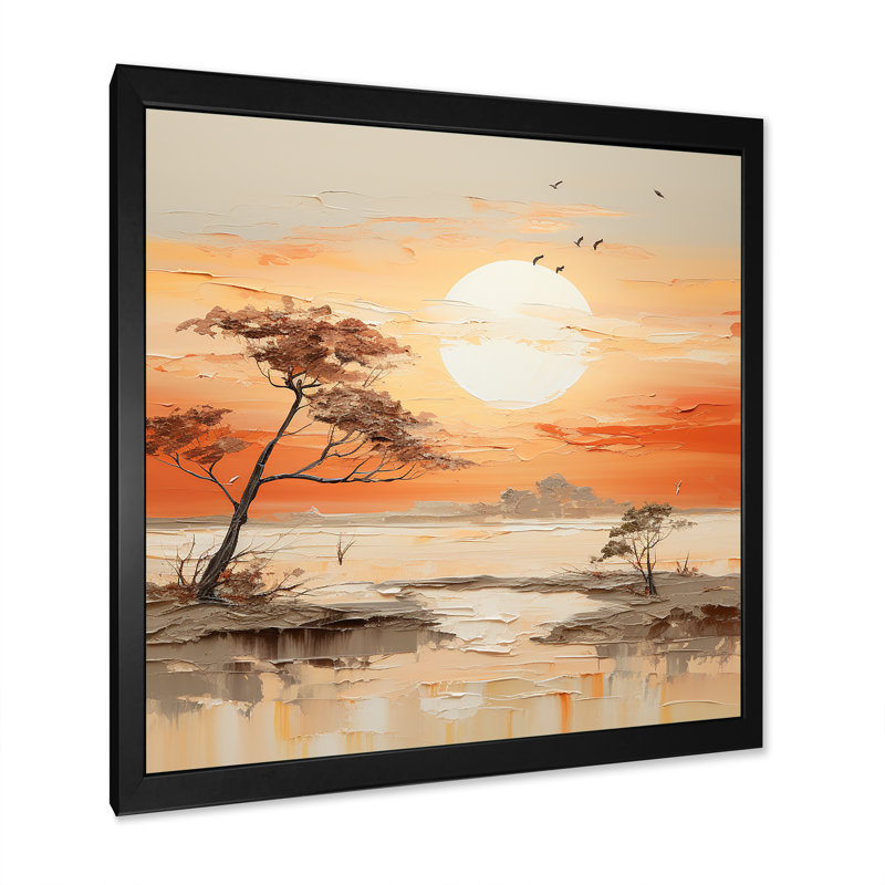Sunsets Simplicity Desert Solitude sur toile, H 16 po x l 16 po x P 1 po, Cadre simple noir
