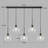 Concow 5-Light Matte Black Kitchen Island Pendant With Clear Globe Glass-367342400