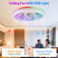 Télécommande de rétroéclairage du ventilateur de plafond en cristal RVB, lumière blanche avant 3CT, moteur CC réversible à 6 vitesses, chambre / salon