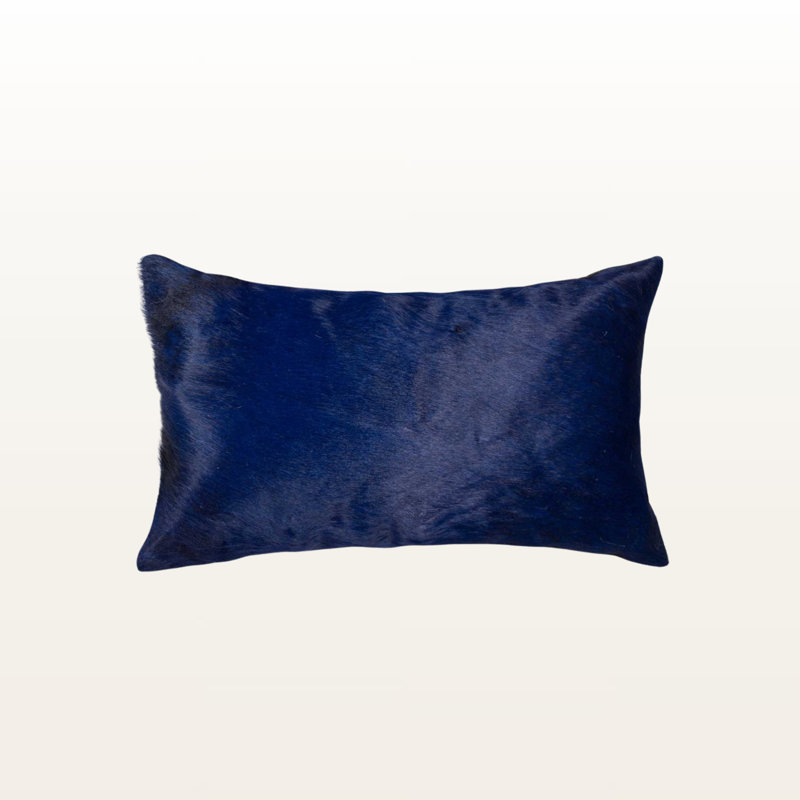 Coussin en cuir de vache 12 x 20 By Trio, Marine