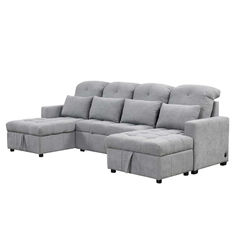 Canapé-lit modulaire surdimensionné en forme de U de Boneless