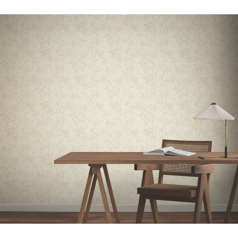 Papier peint bleu sarcelle Ocean Jasper, Beige