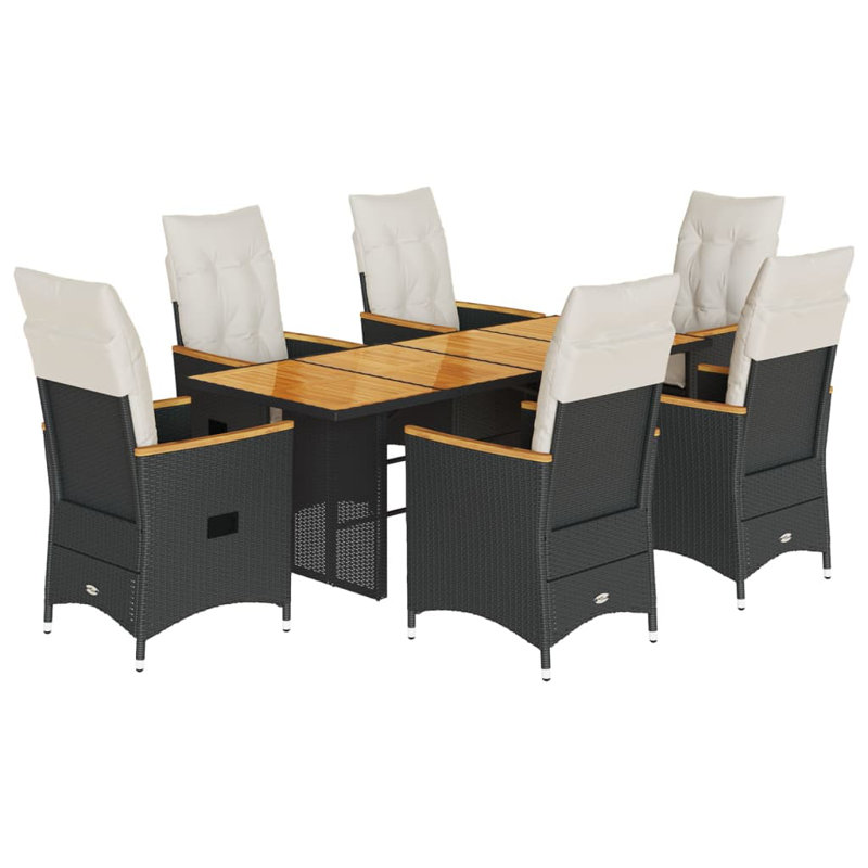  Garden Dining Set Black