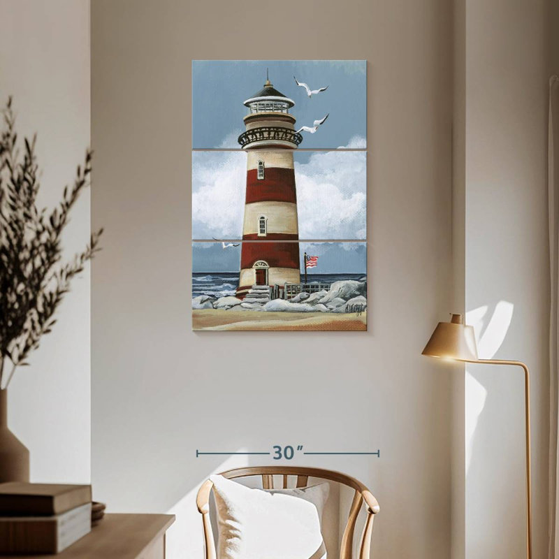 Aletra Simple Red Lighthouse, 57" H x 36" W