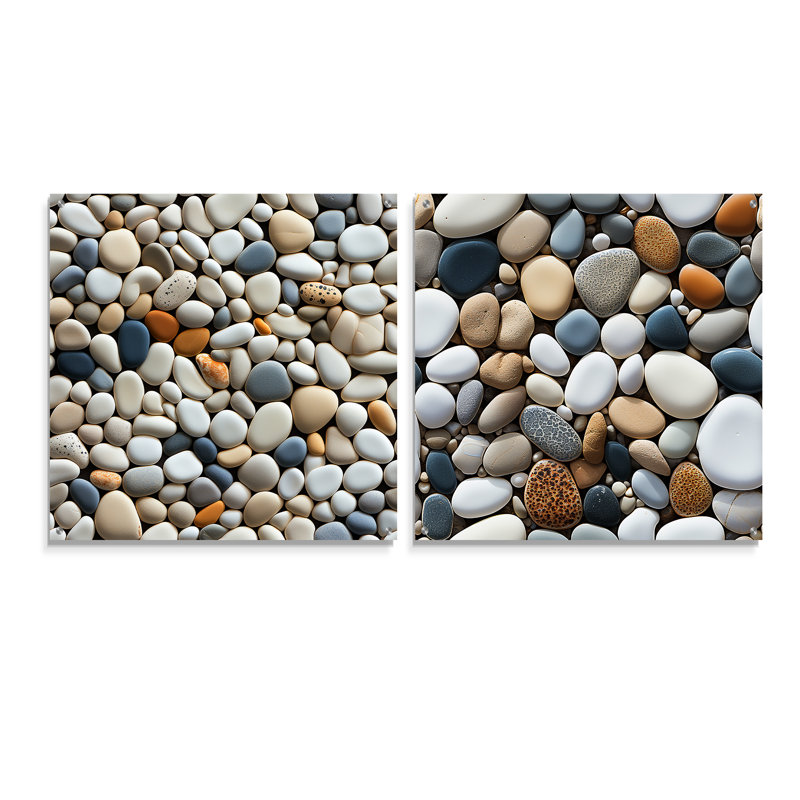 Murillo - Ensemble de 2 verres muraux en acrylique tropical bord de mer, H 30 po x l 61 po