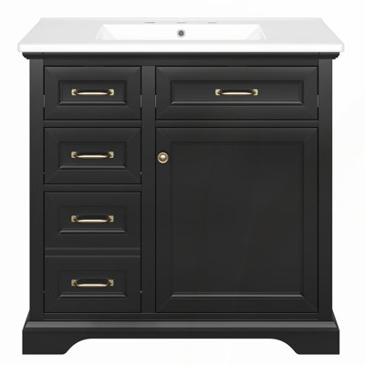 Meuble-lavabo mural flottant avec dessus en pierre frittée, lavabo en céramique et portes doubles en sergé, solution de rangement durable et élégante