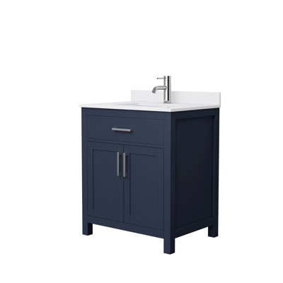Beckett 30" Freestanding Single Bathroom Vanity with Cultured Marble Top
