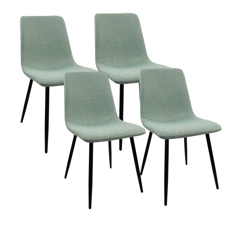 Set Of 4 Dining Chairs, Modern Kitchen Dining Chair, Linen Padded Chairs, And Sturdy Metal Leg Decorated Dining Chairs Fabric Dining Chair