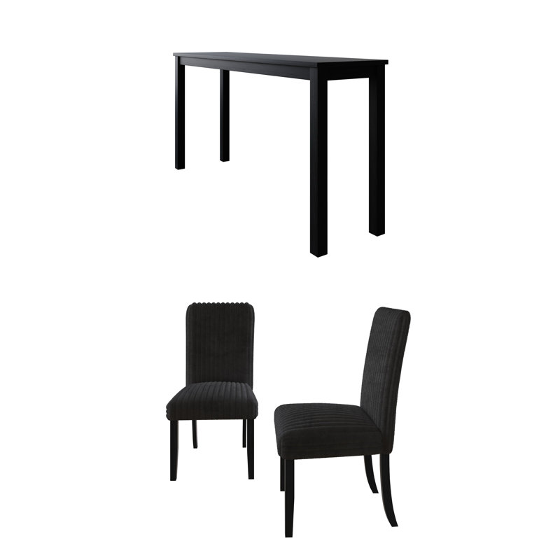 Baylor Writing Desk with Chair Set, Black