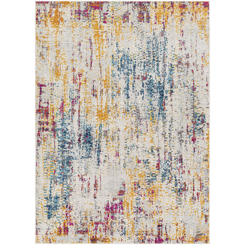 Modern Abstract Multicolour/Blue, Rectangle 160 x 215cm