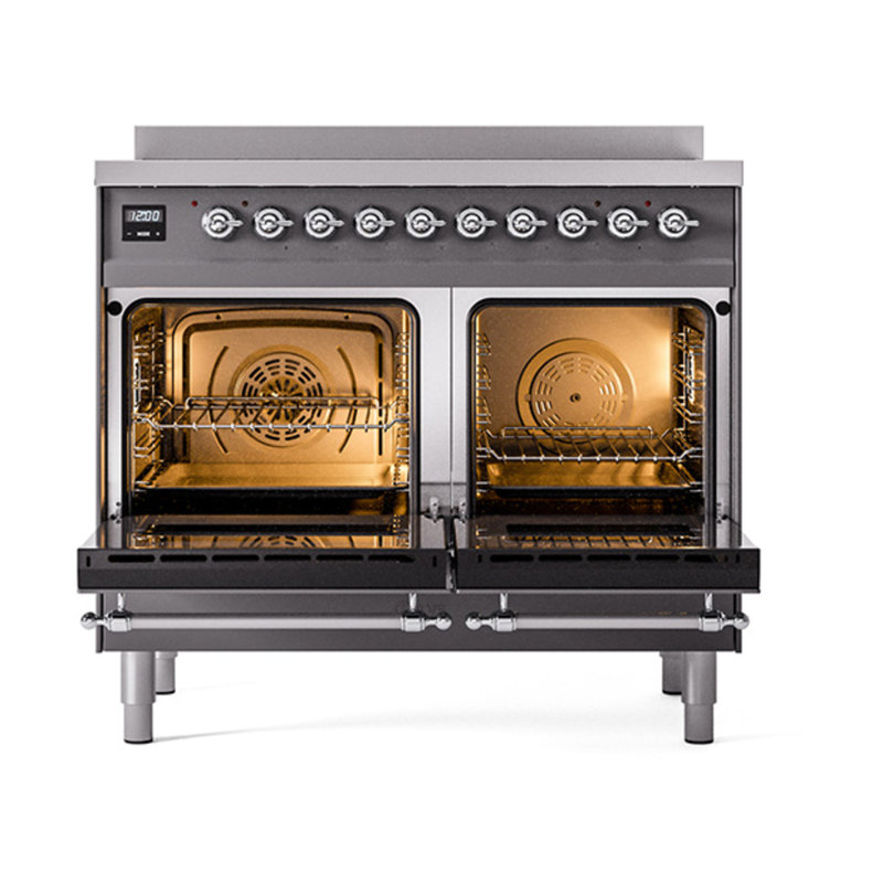 ILVE Nostalgie II Noblesse 40 in Induction Range, Graphite Matte/Chrome