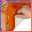 Tapis de bain texturé abstrait orange-1912455607