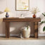 Console 63 po, canapé rectangulaire en bois naturel, console décorative rectangulaire pour entrée, couloir et salon (brun rustique)-690970372