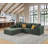 Full Compressed Corduroy Upholstered Sectional With Moveable Ottoman - No Assembly Needed-1285844605
