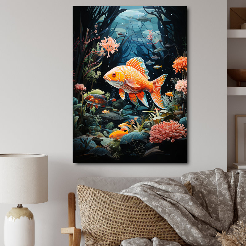 Aquariums Aquatic Pastoral Patchwork II - Aquariums Canvas Print, H 32 po x l 16 po x P 1 po, Toile tendue