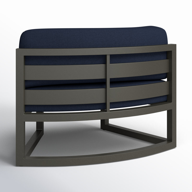 Avion Curve Seat - Black, Spectrum Indigo Sunbrella®, Slate
