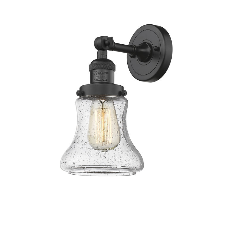 Edda Dimmable Bath Sconce, 6 Watt Vinage LED Bulb, Seedy, Matte Black
