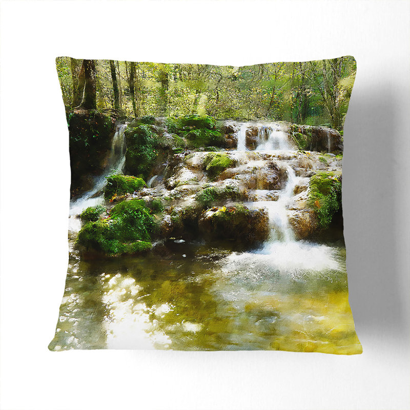 Forest Stream Vol.2 Painting Scatter Cushion, 55cm H x 55cm W x 20cm D