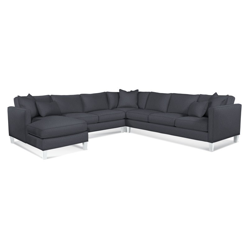Sectional, Brown Geometric, 0456-33, Left Hand Facing, Frost White