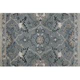 Blair Oriental Hand Hooked Area Rug in Deep Green Blue/Gray/White
