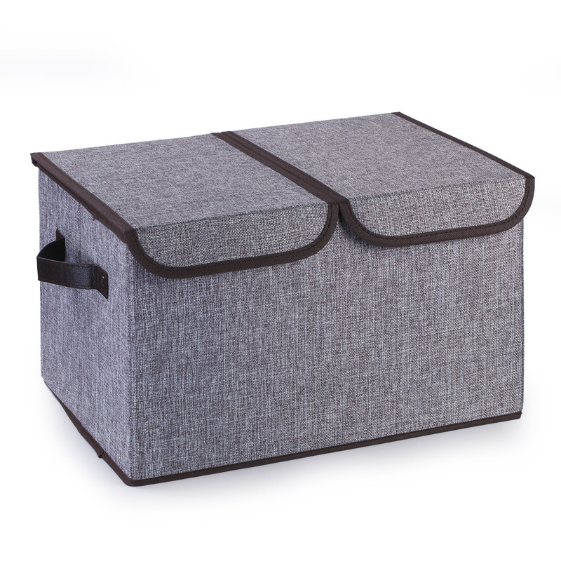 Rebrilliant Fabric Decorative Bin, Gray