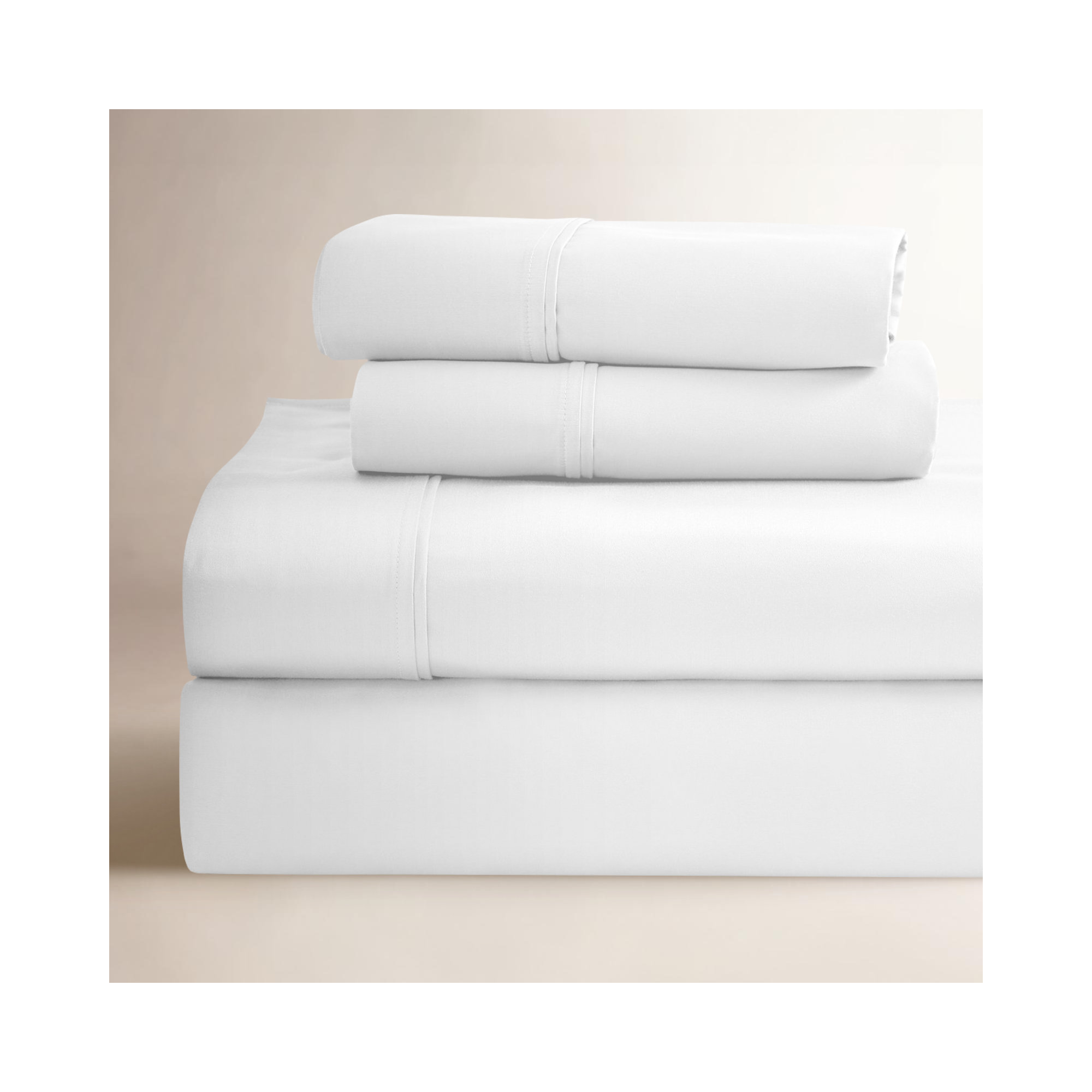Mellark 1200 Thread Count Egyptian-Quality Cotton Sateen Sheet Set, Queen Sheet Set with 2 Pillowcases, White