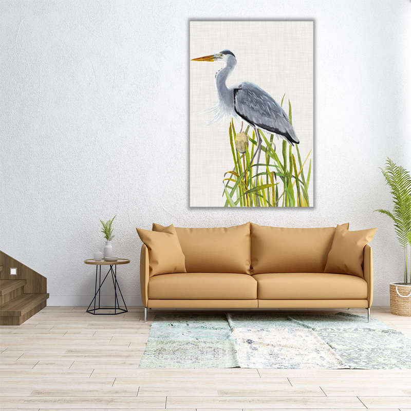 «Waterbirds and Cattails II», reproduction d'art sur toile, H 60 po x l 40 po