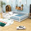Lit en bois avec lattes, porte et rails-502505295-502505294