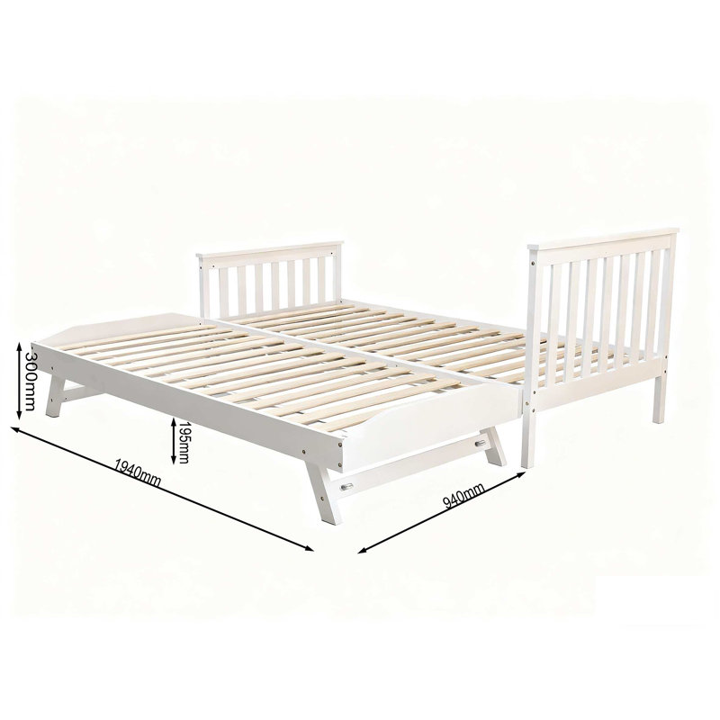 Single (3') Standard Bed Frame with Trundle Included