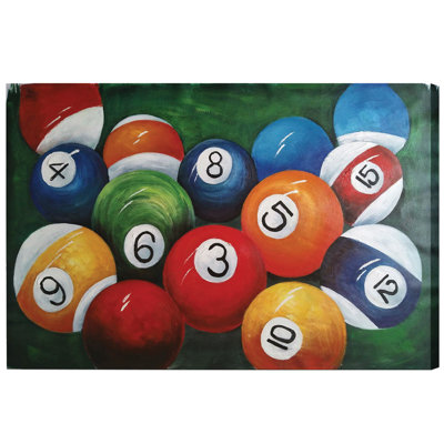 Wrapped "Pool Balls" Oil Canvas Painting By RAM Game Room