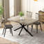 Table de salle à manger extensible avec boîte de rangement, table de salle à manger en fer fin à base en fer pour 4 à 6 personnes-112805769