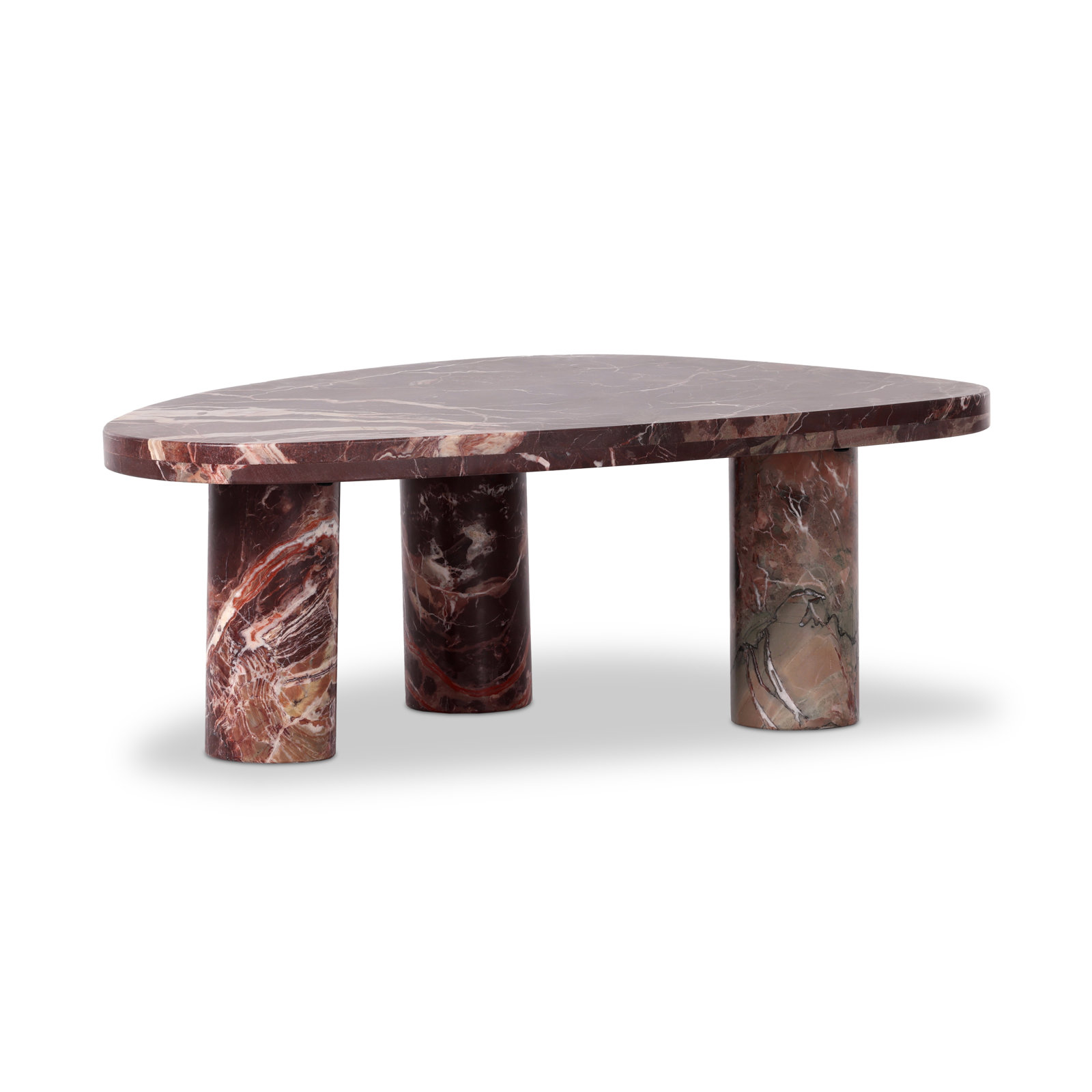 Moraga Genuine Marble Coffee Table, 13" H x 36" L x 25.5" W, Merlot Marble
