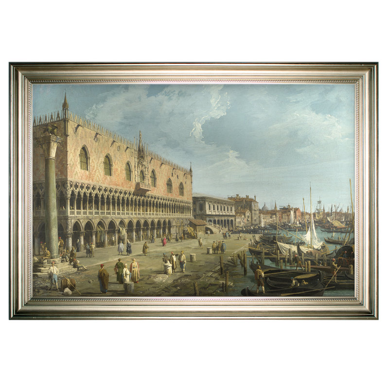 « venice the grand canal », reproduction de peinture à l’huile sur toile tendue encadrée