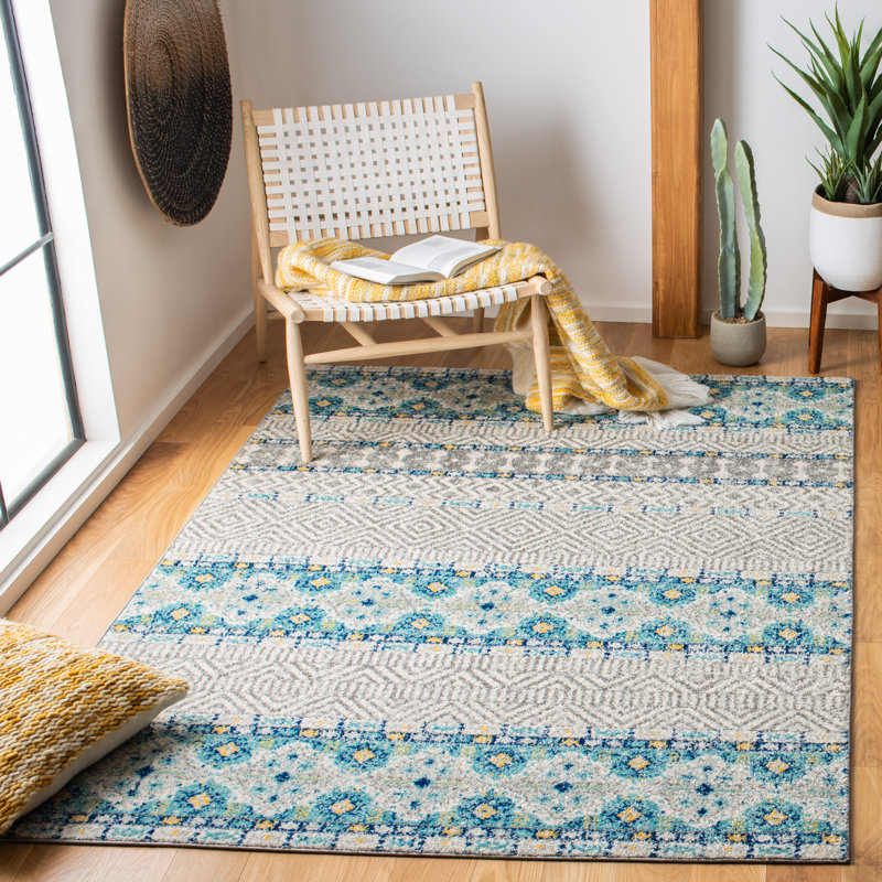 Tabb Geometric Hand Woven Area Rug, Rectangle 122 x 183 cm
