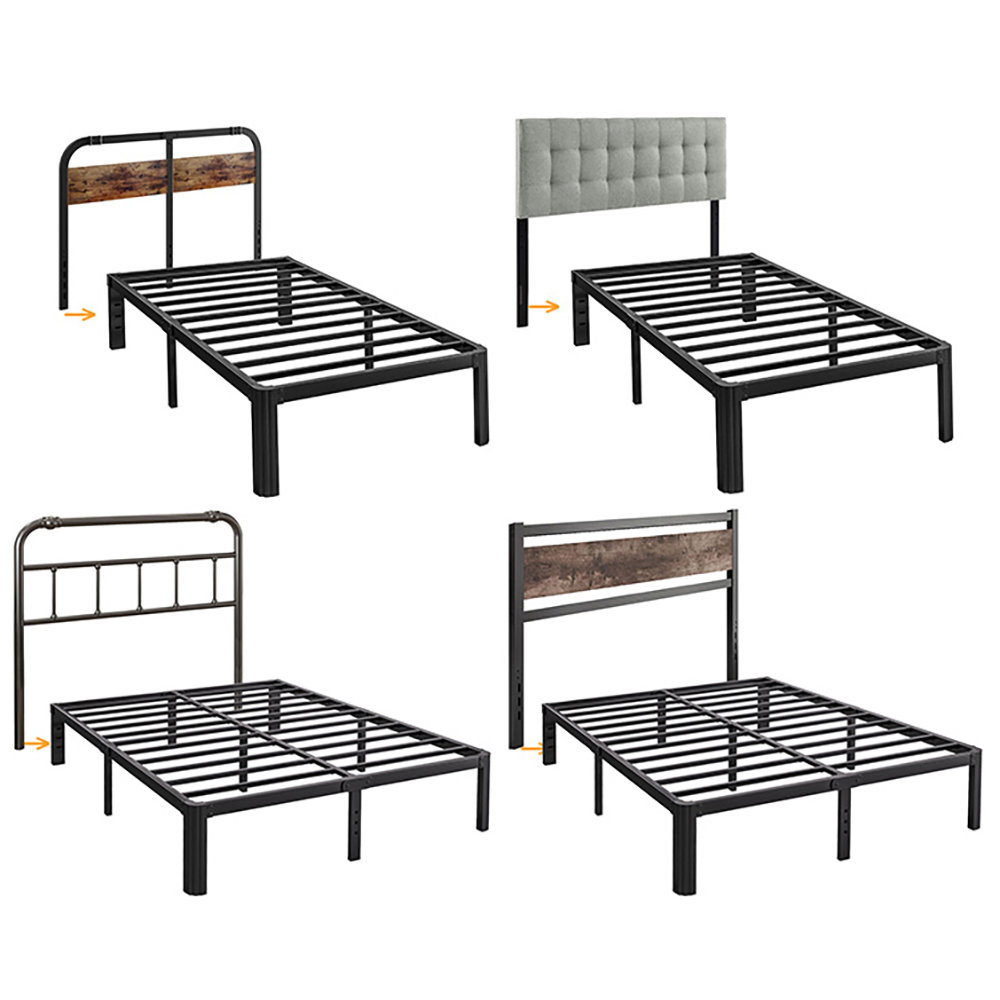 Alwyn Home Oley 18'' Heavy Duty Steel Platform Bed Frame with Round