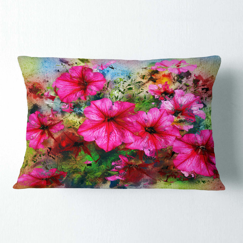 Coussin lombaire en aquarelle floral
