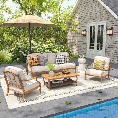 Arcadia Patio 5 Person Aluminum Conversation Set With Cushions
