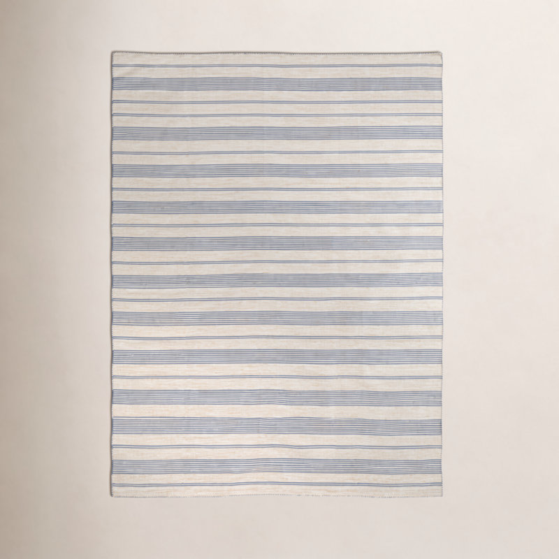 Tapis bleu / ivoire Shastina, Rectangle 2 pi x 3 pi