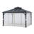 Sunjoy Hardtop Gazebo 11 x 13 ft. Outdoor Patio Black Metal Gazebo, Double Tiered Gazebo with Ceiling Hook and Mesh Netting