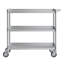 Chariot tubulaire en acier inoxydable à 3 tablettes. 21 po x 33 po x 33 po