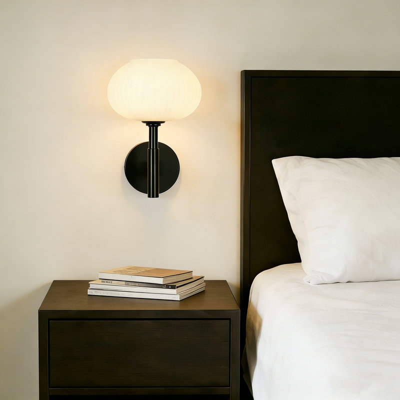 Ulah Dimmable Armed Wall Sconce, Matte Black