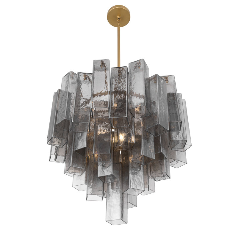 Luminaire suspendu 9 lumières 25,25 po Torvento, Gris
