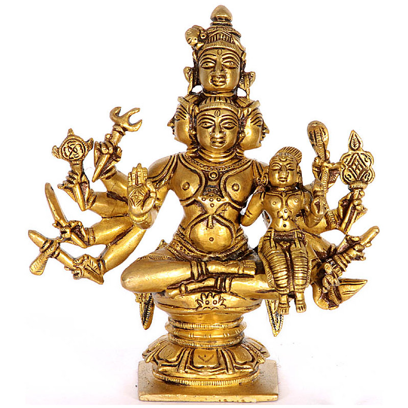 Shiva à cinq têtes avec Shakti (Sadashiva)