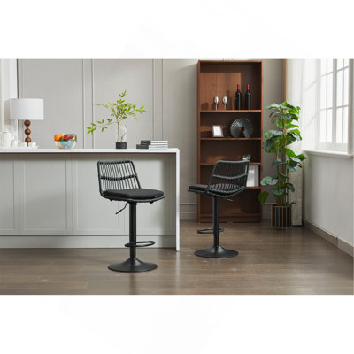 Ensemble de 2 tabourets de bar, chaise de bar pivotante à 360 °, chaise à hauteur de comptoir avec repose-pieds pour la cuisine et la salle à manger