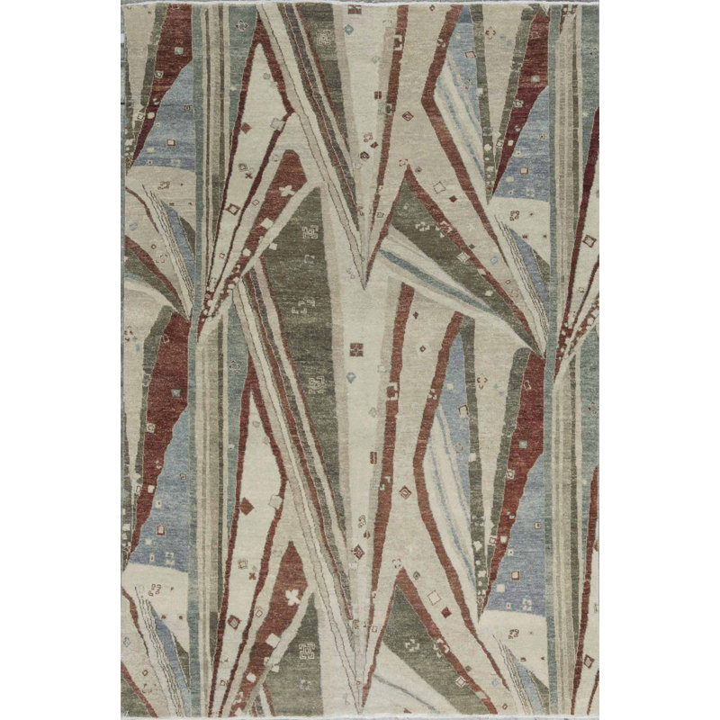 Brookhaven Abstract Area Rug in Beige/Green